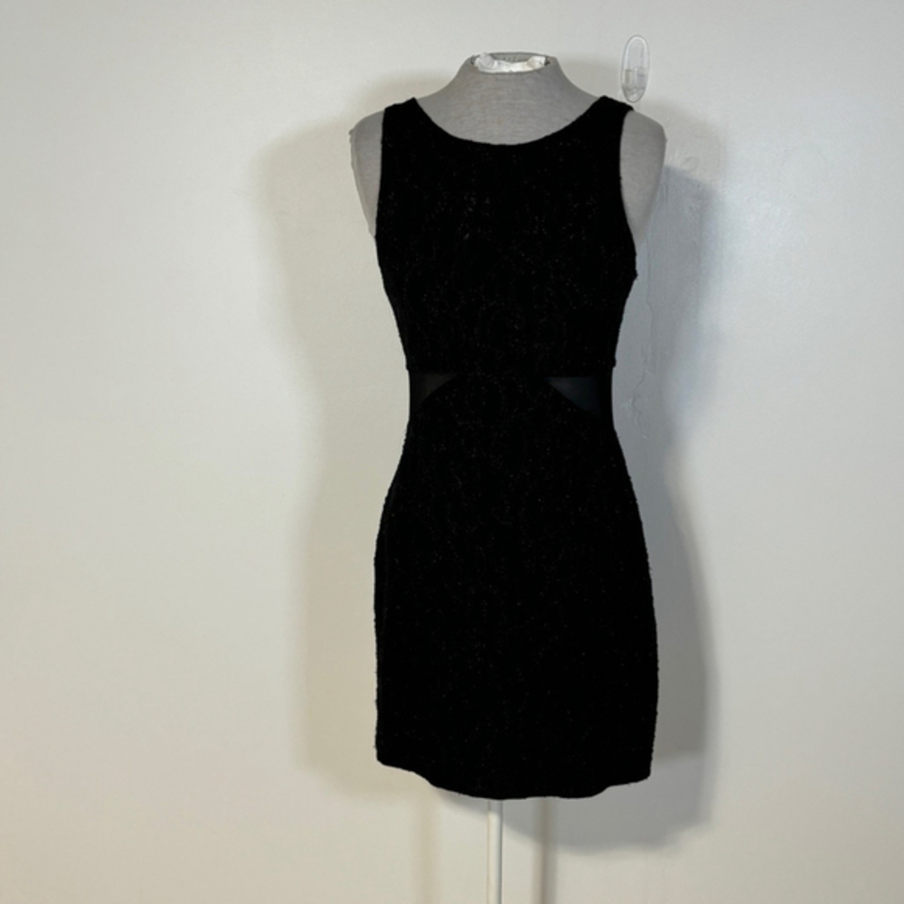 All That Jazz Dress Women’s Size Small Black Mesh Sides Knee Length Sleeveless